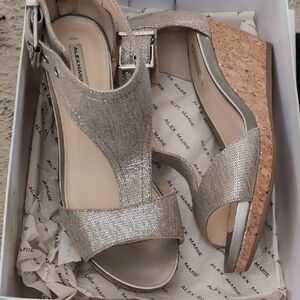 Alex Marie Glittering Silver Wedges